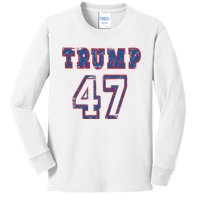 Donald Trmp 45 47 Republican Election Kids Long Sleeve Shirt