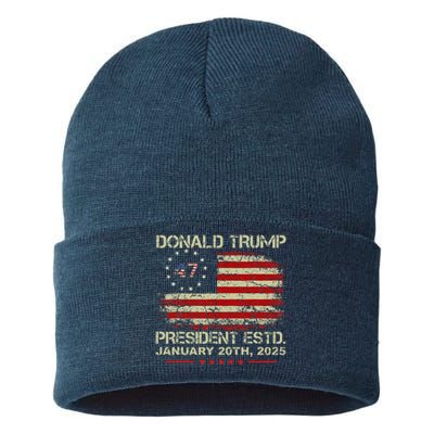 Donald Trump 47th President Inauguration 2025 Supporters Sustainable Knit Beanie