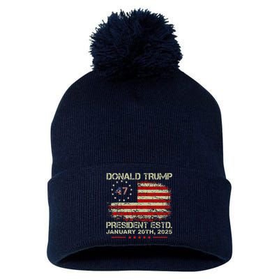 Donald Trump 47th President Inauguration 2025 Supporters Pom Pom 12in Knit Beanie