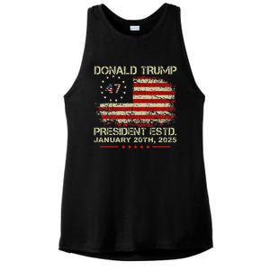 Donald Trump 47th President Inauguration 2025 Ladies PosiCharge Tri-Blend Wicking Tank