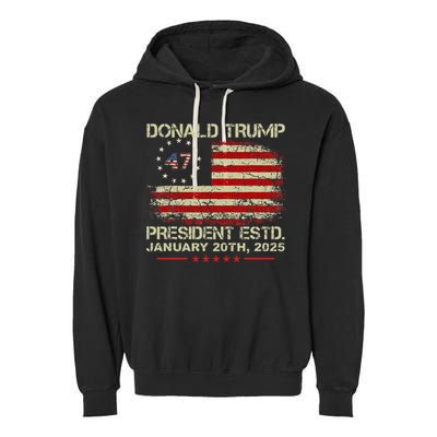 Donald Trump 47th President Inauguration 2025 Garment-Dyed Fleece Hoodie