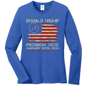 Donald Trump 47th President Inauguration 2025 Ladies Long Sleeve Shirt