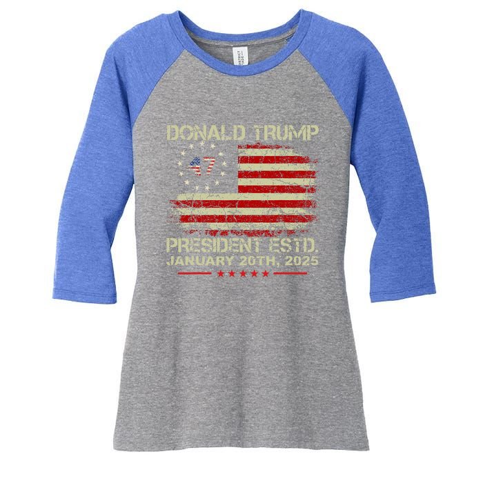 Donald Trump 47th President Inauguration 2025 Women's Tri-Blend 3/4-Sleeve Raglan Shirt