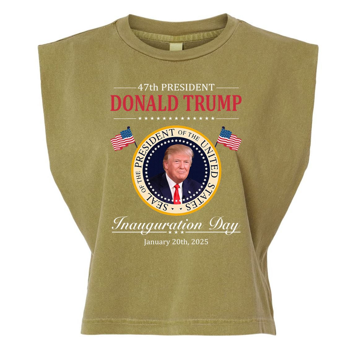 Donald Trump 4th President Inauguration Day Garment-Dyed Women's Muscle Tee