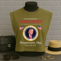 Donald Trump 4th President Inauguration Day Garment-Dyed Women's Muscle Tee