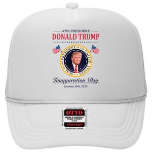 Donald Trump 4th President Inauguration Day High Crown Mesh Back Trucker Hat