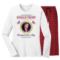 Donald Trump 4th President Inauguration Day Women's Long Sleeve Flannel Pajama Set 