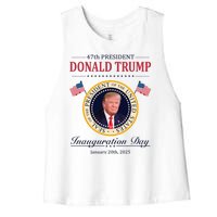 Donald Trump 4th President Inauguration Day Women's Racerback Cropped Tank