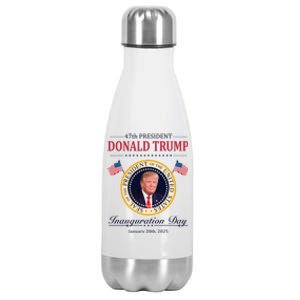 Donald Trump 4th President Inauguration Day Stainless Steel Insulated Water Bottle