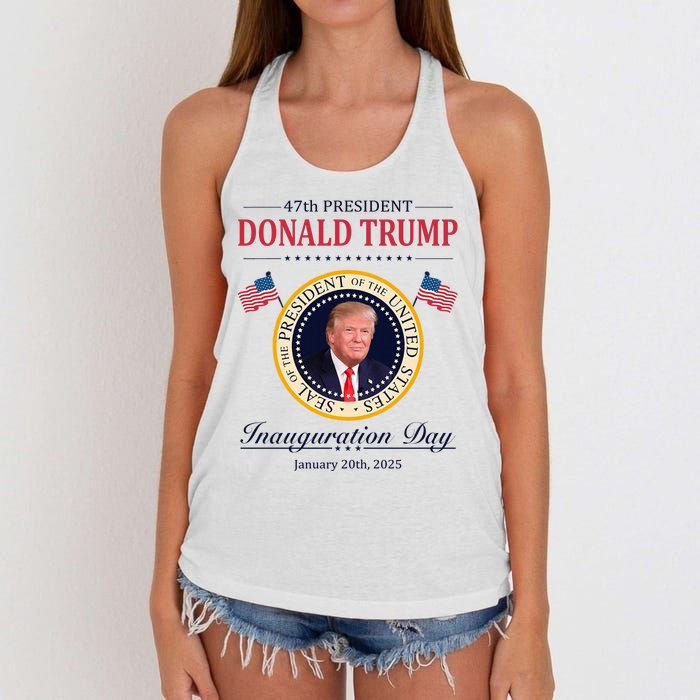 Donald Trump 4th President Inauguration Day Women's Knotted Racerback Tank