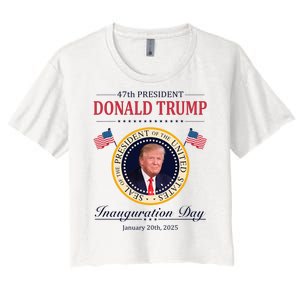 Donald Trump 4th President Inauguration Day Women's Crop Top Tee