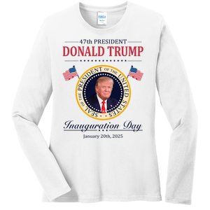 Donald Trump 4th President Inauguration Day Ladies Long Sleeve Shirt