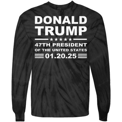 Donald Trump 47th President 2025 Inauguration Usa Patriotic Tie-Dye Long Sleeve Shirt