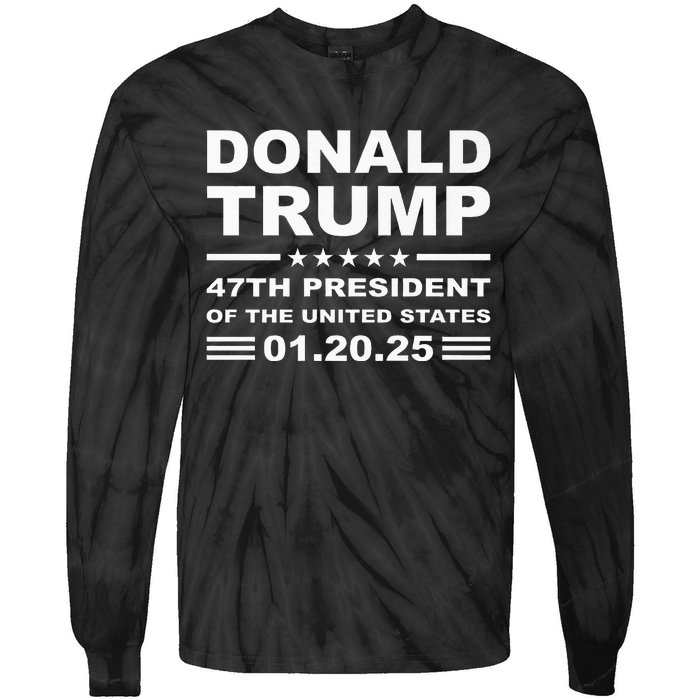 Donald Trump 47th President 2025 Inauguration Usa Patriotic Tie-Dye Long Sleeve Shirt