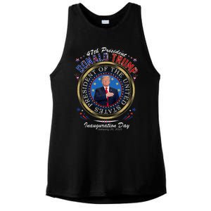 Donald Trump 47th President Inauguration 2025 Supporters Ladies PosiCharge Tri-Blend Wicking Tank