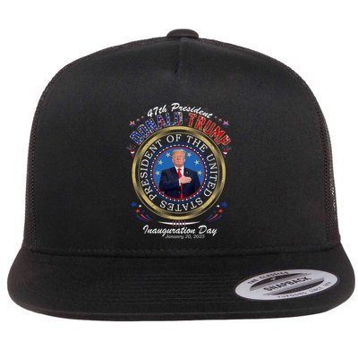 Donald Trump 47th President Inauguration 2025 Supporters Flat Bill Trucker Hat