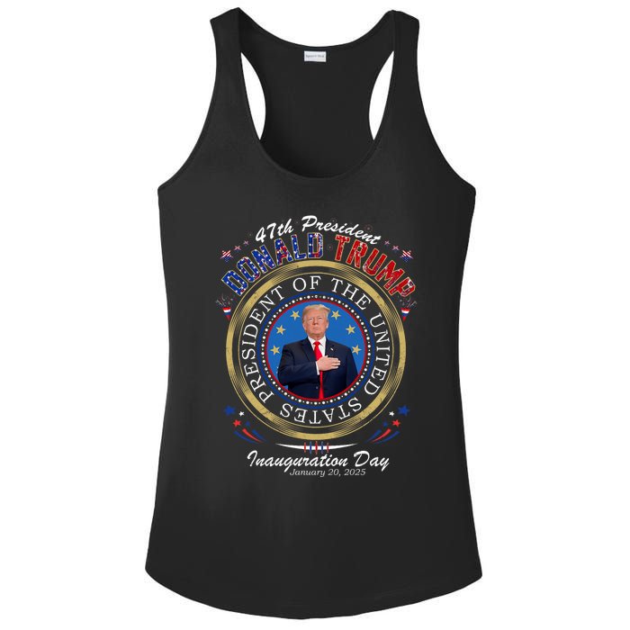 Donald Trump 47th President Inauguration 2025 Supporters Ladies PosiCharge Competitor Racerback Tank