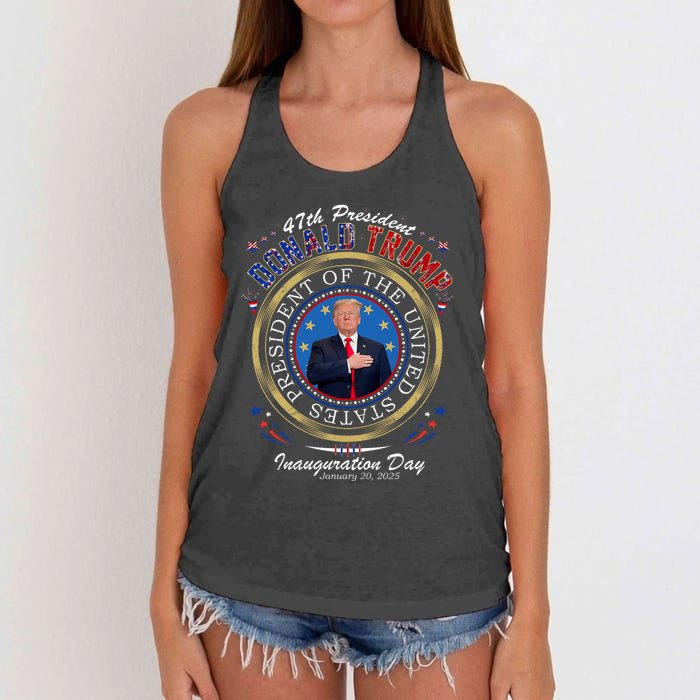 Donald Trump 47th President Inauguration 2025 Supporters Women's Knotted Racerback Tank