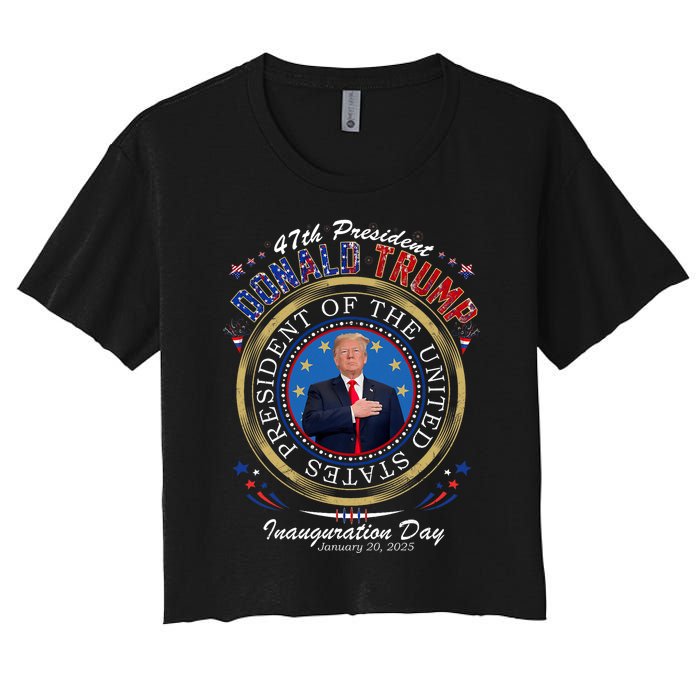 Donald Trump 47th President Inauguration 2025 Supporters Women's Crop Top Tee