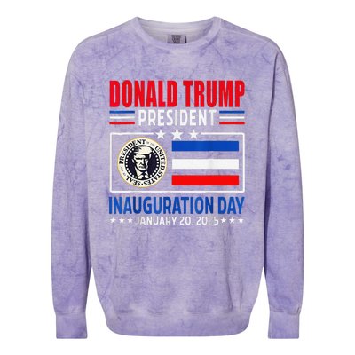 Donald Trump 47th President Inauguration Day January 20 2025 Colorblast Crewneck Sweatshirt