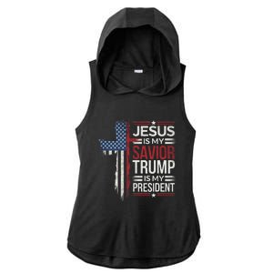 Donald Trump 47th President Inauguration Day 2025 Fans Ladies PosiCharge Tri-Blend Wicking Draft Hoodie Tank