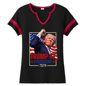 Donald Trump 47 President 2024 Trump Inauguration Day Ladies Halftime Notch Neck Tee