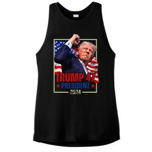 Donald Trump 47 President 2024 Trump Inauguration Day Ladies PosiCharge Tri-Blend Wicking Tank