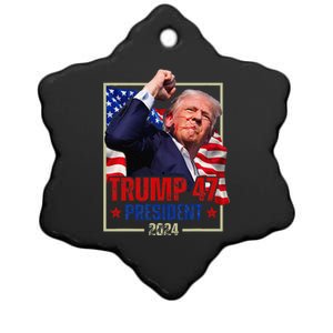 Donald Trump 47 President 2024 Trump Inauguration Day Ceramic Star Ornament