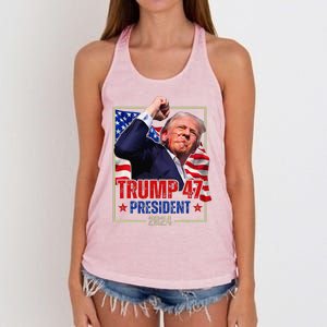 Donald Trump 47 President 2024 Trump Inauguration Day Women's Knotted Racerback Tank