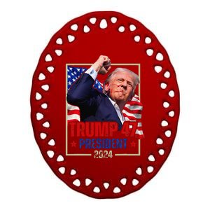 Donald Trump 47 President 2024 Trump Inauguration Day Ceramic Oval Ornament