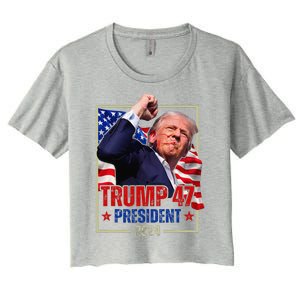 Donald Trump 47 President 2024 Trump Inauguration Day Women's Crop Top Tee