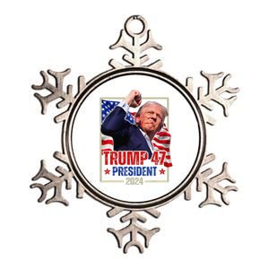 Donald Trump 47 President 2024 Trump Inauguration Day Metallic Star Ornament