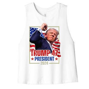 Donald Trump 47 President 2024 Trump Inauguration Day Women's Racerback Cropped Tank