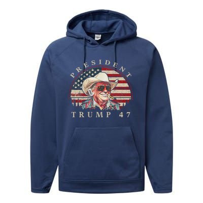 Donald Trump 47 Usa President 2024 Trump 47 President Performance Fleece Hoodie