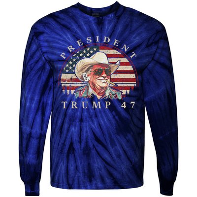 Donald Trump 47 Usa President 2024 Trump 47 President Tie-Dye Long Sleeve Shirt