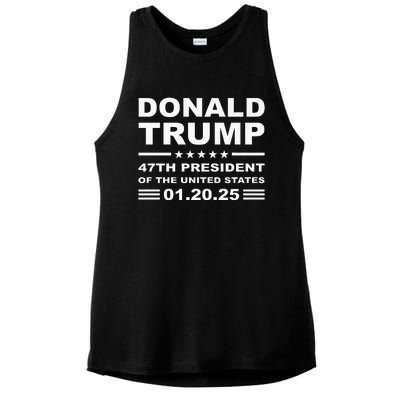 Donald Trump 47th President 2025 Inauguration Usa Patriotic Ladies PosiCharge Tri-Blend Wicking Tank