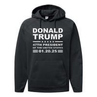 Donald Trump 47th President 2025 Inauguration Usa Patriotic Performance Fleece Hoodie