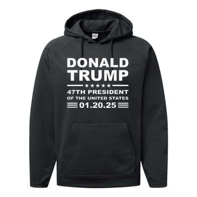 Donald Trump 47th President 2025 Inauguration Usa Patriotic Performance Fleece Hoodie