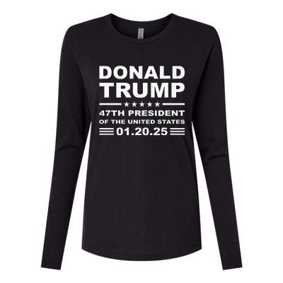 Donald Trump 47th President 2025 Inauguration Usa Patriotic Womens Cotton Relaxed Long Sleeve T-Shirt