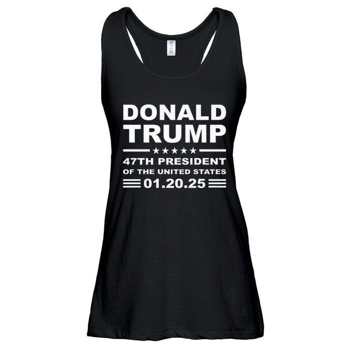 Donald Trump 47th President 2025 Inauguration Usa Patriotic Ladies Essential Flowy Tank