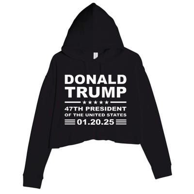 Donald Trump 47th President 2025 Inauguration Usa Patriotic Crop Fleece Hoodie