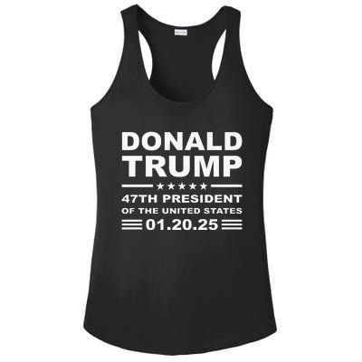 Donald Trump 47th President 2025 Inauguration Usa Patriotic Ladies PosiCharge Competitor Racerback Tank