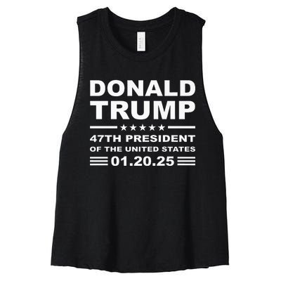 Donald Trump 47th President 2025 Inauguration Usa Patriotic Women's Racerback Cropped Tank