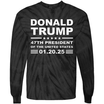 Donald Trump 47th President 2025 Inauguration Usa Patriotic Tie-Dye Long Sleeve Shirt