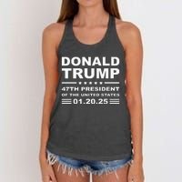 Donald Trump 47th President 2025 Inauguration Usa Patriotic Women's Knotted Racerback Tank