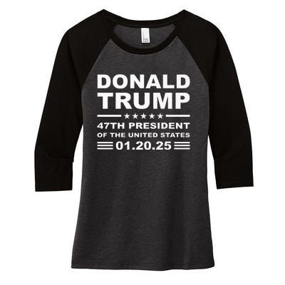 Donald Trump 47th President 2025 Inauguration Usa Patriotic Women's Tri-Blend 3/4-Sleeve Raglan Shirt