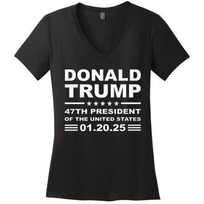 Donald Trump 47th President 2025 Inauguration Usa Patriotic Women's V-Neck T-Shirt