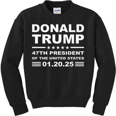 Donald Trump 47th President 2025 Inauguration Usa Patriotic Kids Sweatshirt