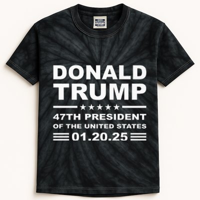 Donald Trump 47th President 2025 Inauguration Usa Patriotic Kids Tie-Dye T-Shirt