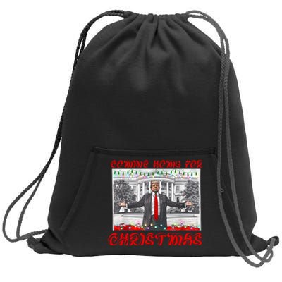 Donald Trump 47th President Of The United States Coming Home For Christmas Sweatshirt Cinch Pack Bag